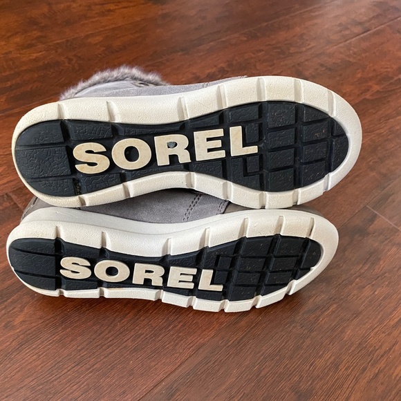 Sorel Explorer Joan Suede Waterproof Quarry Gray Boots Size 8 - Picture 9 of 14